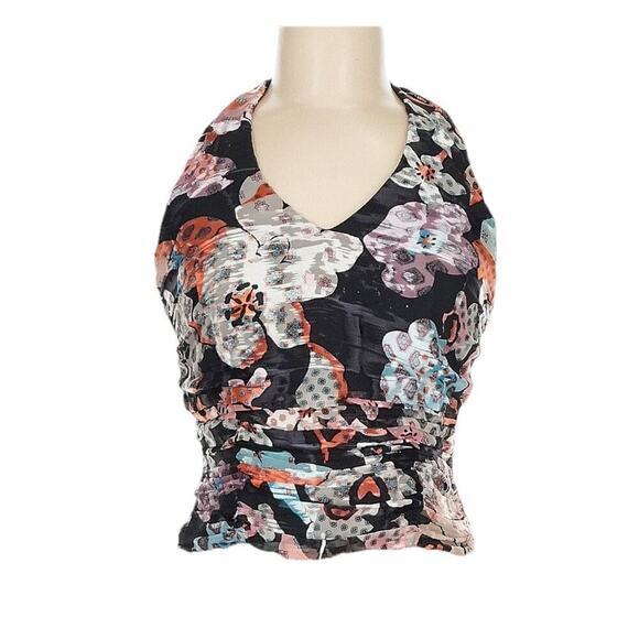 Ralph Lauren Collection Purple Label Halter Top Floral Blouse Tank Vintage 2000s - Picture 1 of 13